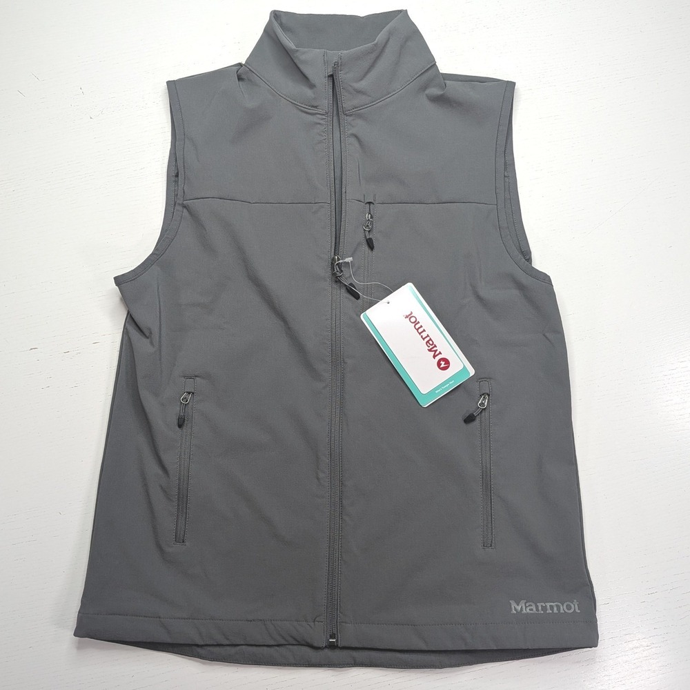 Marmot Tempo Softshell Vest Womens S Cinder Gray Full Zip NWT M16080